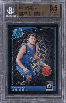 2018-19 Donruss Optic "Black Velocity" Rated Rookie #177 Luka Doncic Rookie Card (#31/39) – BGS GEM MINT 9.5